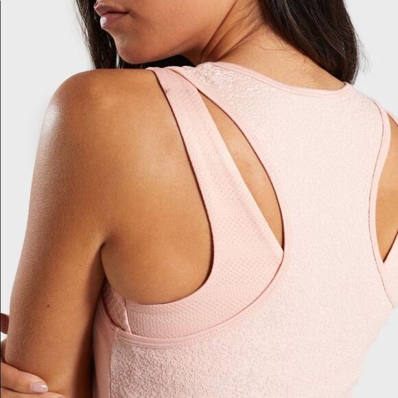 Gymshark TRUE TEXTURE Split Tie Pastel VEST Tank Top S Workout Yoga Gym Golf - Picture 7 of 13